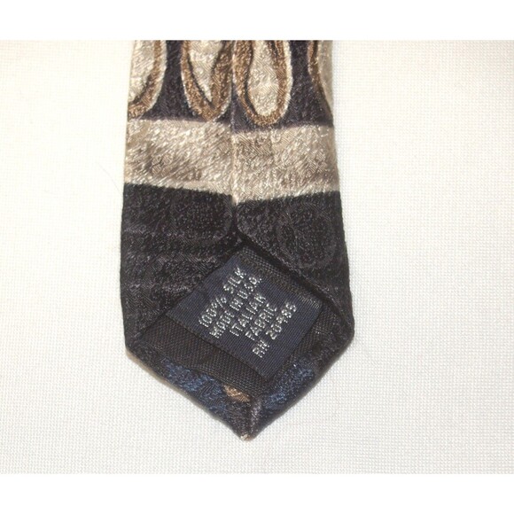 Stafford Executive Vintage Silk Tie Made in USA Abstract Raindrop Pattern 4 x 60 - Picture 6 of 6